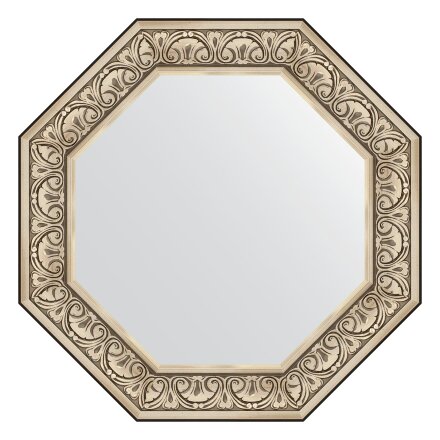 Зеркало в багетной раме Evoform барокко серебро 106 мм 75x75 см в Казани 