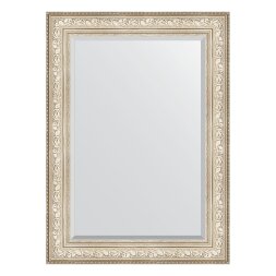 Зеркало с фацетом в багетной раме Evoform виньетка серебро 109 мм 80х110 см