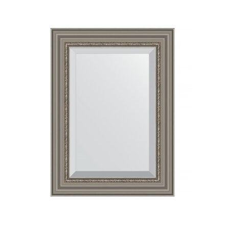 Зеркало с фацетом в багетной раме Evoform римское серебро 88 мм 56х76 см в Казани 