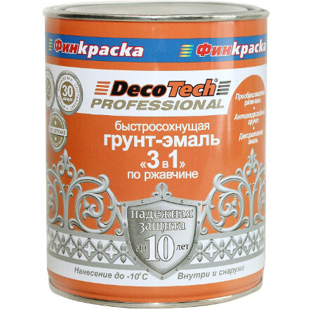 Грунт-эмаль Decotech 3 в 1 белая 0,9 кг в Казани 