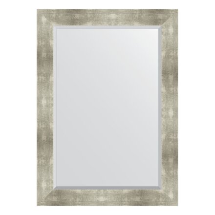 Зеркало с фацетом в багетной раме Evoform алюминий 90 мм 76х106 см в Казани 