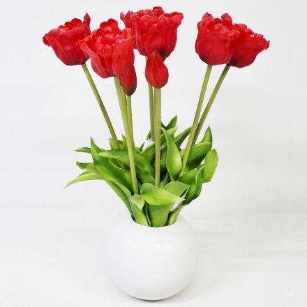 Тюльпаны Конэко-О 10152_х2_10160 в черном кашпо 45 см в Казани 