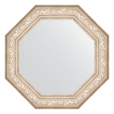 Зеркало в багетной раме Evoform виньетка серебро 109 мм 75x75 см в Казани 