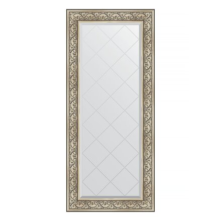 Зеркало с гравировкой в багетной раме Evoform барокко серебро 106 мм 70x160 см в Казани 