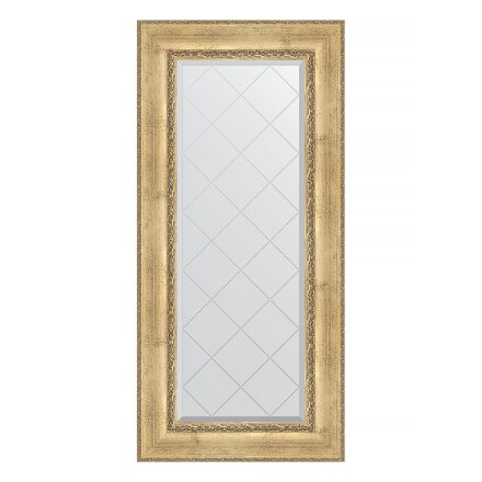 Зеркало с гравировкой в багетной раме Evoform состаренное серебро с орнаментом 120 мм 62x132 см в Казани 