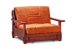Кресло-кровать аккордеон Брест с деревянными подлокотниками