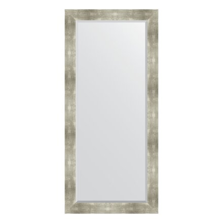 Зеркало с фацетом в багетной раме Evoform алюминий 90 мм 76х166 см в Казани 
