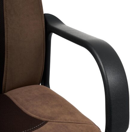 Кресло компьютерное TC Parma флок/ткань коричневый в Казани 