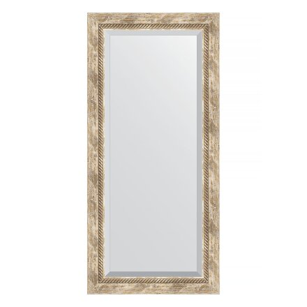 Зеркало с фацетом в багетной раме Evoform прованс с плетением 70 мм 53х113 см в Казани 