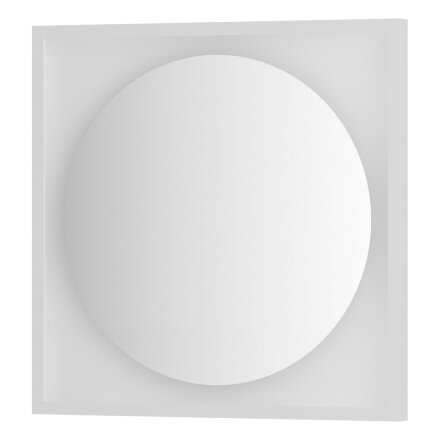 Зеркало Defesto с LED-подсветкой без выключателя 12 W теплый белый свет, белая рама 60x60 см в Казани 